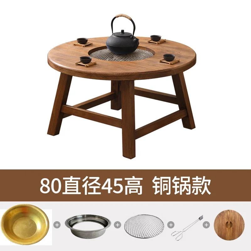 Indoor Charcoal Stove Fire Pond Home Balcony Bbq Hot Pot Small round Table