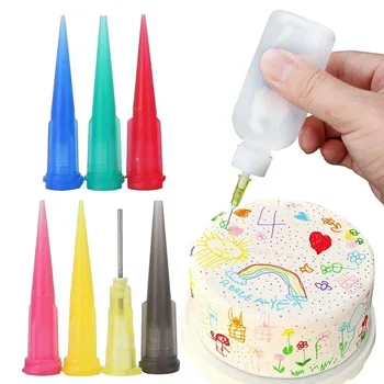8Pcs/set Jam Painting Squeeze Bottles with 7 Nozzles Cake Decor Baking Pastry 50Ml Bottle…