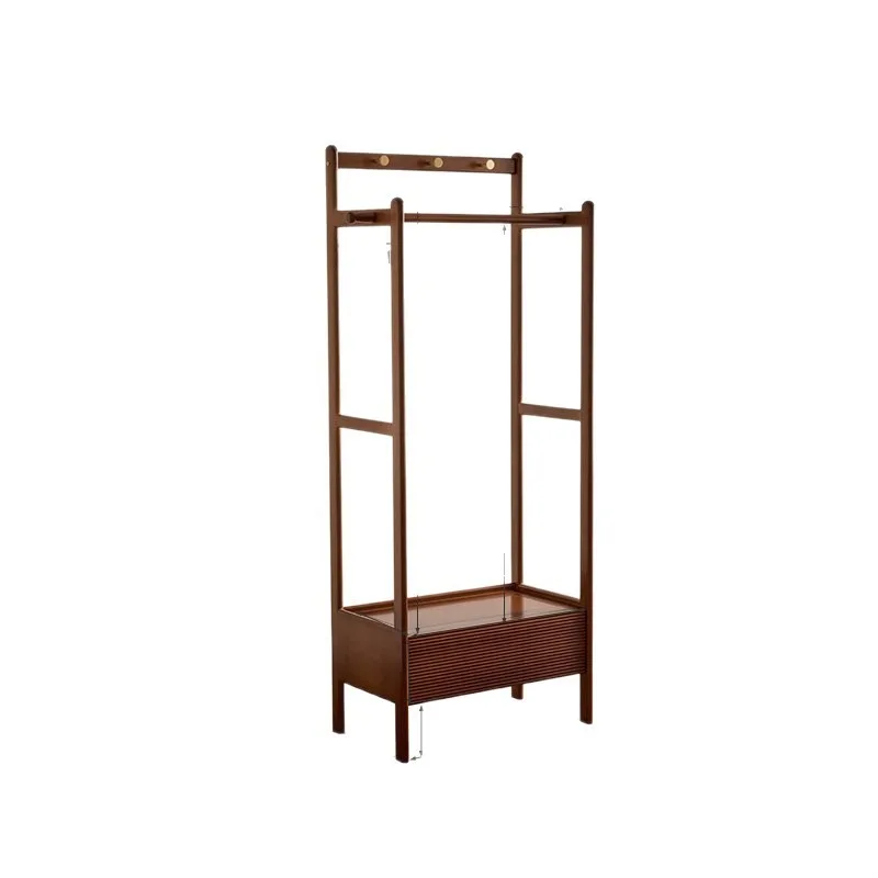 Solid wood floor-to-ceiling hanger, home vertical bag rack, new clothes rack