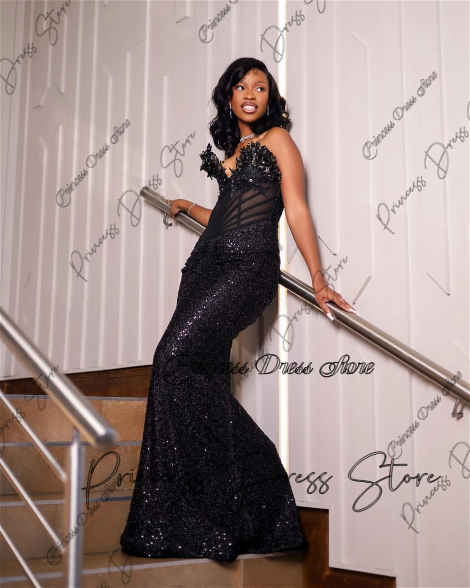 Luxury Illusion Stones Evening Prom Dress 2026 Aso Ebi African Women Formal Wedding Party Customized Gown for Blackgirls