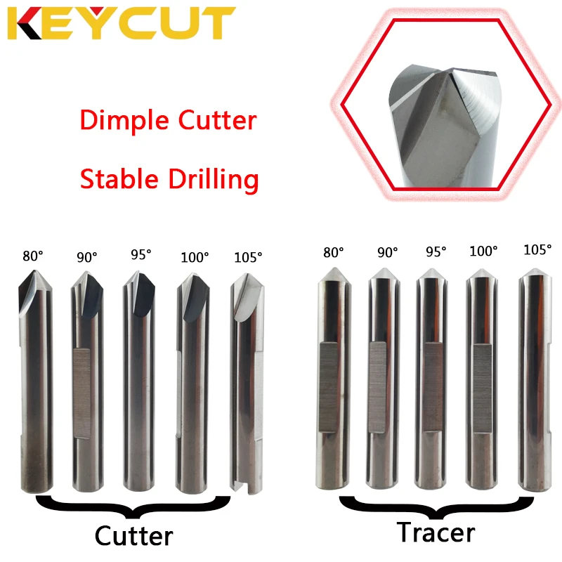 80° 90° 95° 100° 105° Point Dimple Cutter for Manual Key Duplicating Machine Locksmith Tools