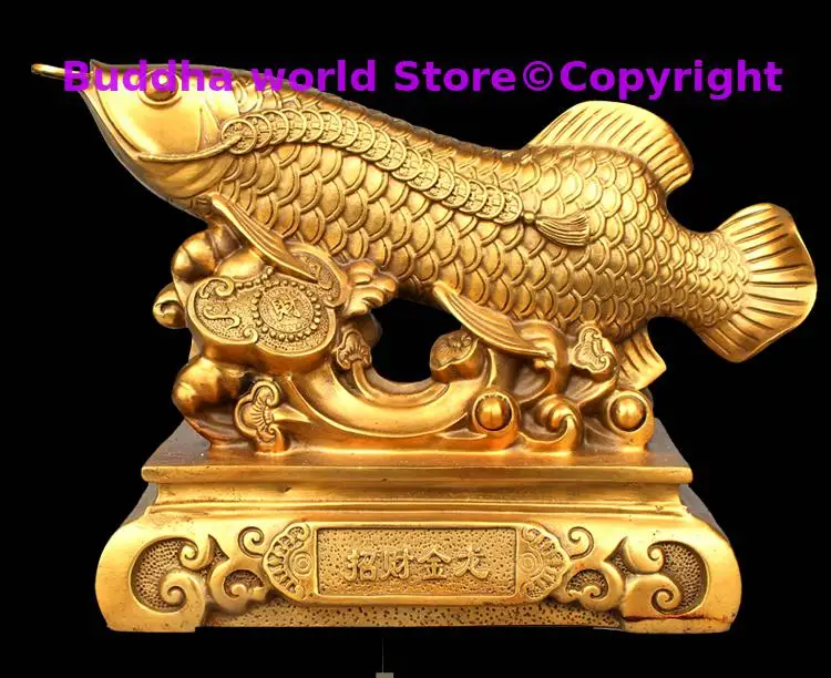 2025 in wealth treasure HOME office Money Drawing TOP efficacious Talisman # Golden Fish Arowana FENG SHUI Brass statue