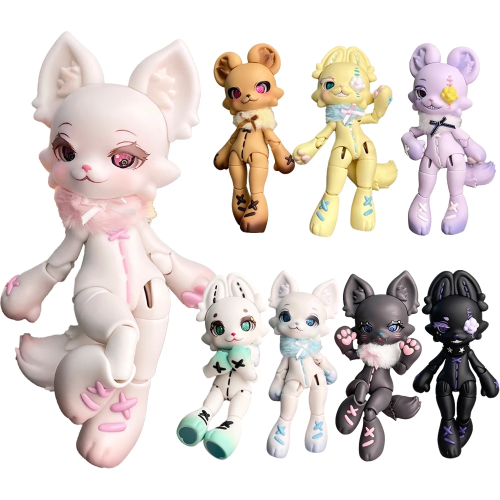Auf Lager Ufdoll Uma Bjd Puppe Niedliche Katze Hase 1/12 Tierkörper Unbekanntes Kreatur-Modell Bewegliche Gelenke Anime Trendiges Spielzeug Dekoration Geschenk