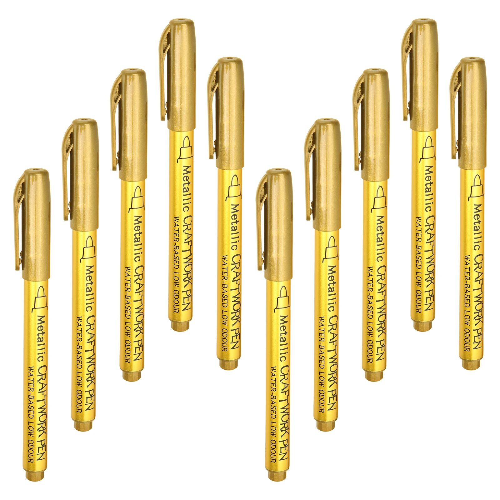

10pcs Metallic Paint Pens Oil Based Markers For Plastic Fabric Permanent Art Craft Graffiti Auto Car Airplane Decor