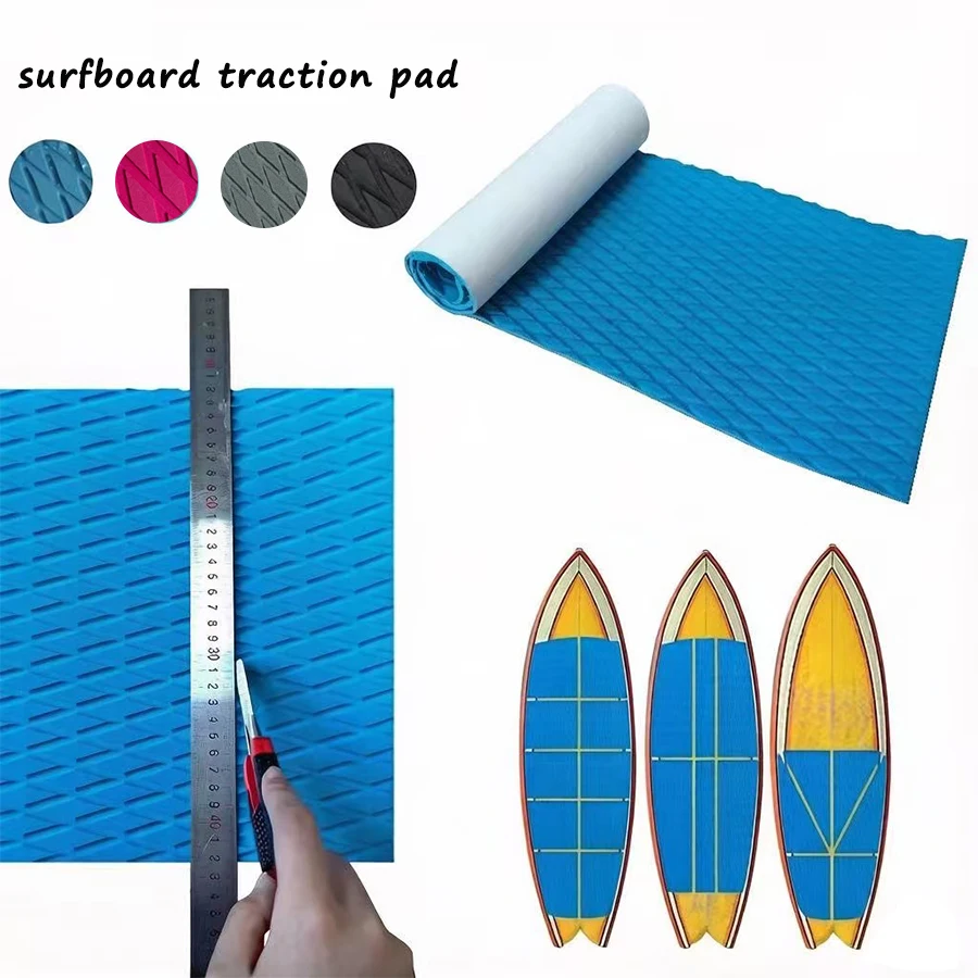 Alfombrilla Antideslizante de EVA para Tabla de Surf, 120*30cm, con Agarre de Diamante, Recortable, para Kayak, Skateboard, Lancha, SUP, Color Rosa