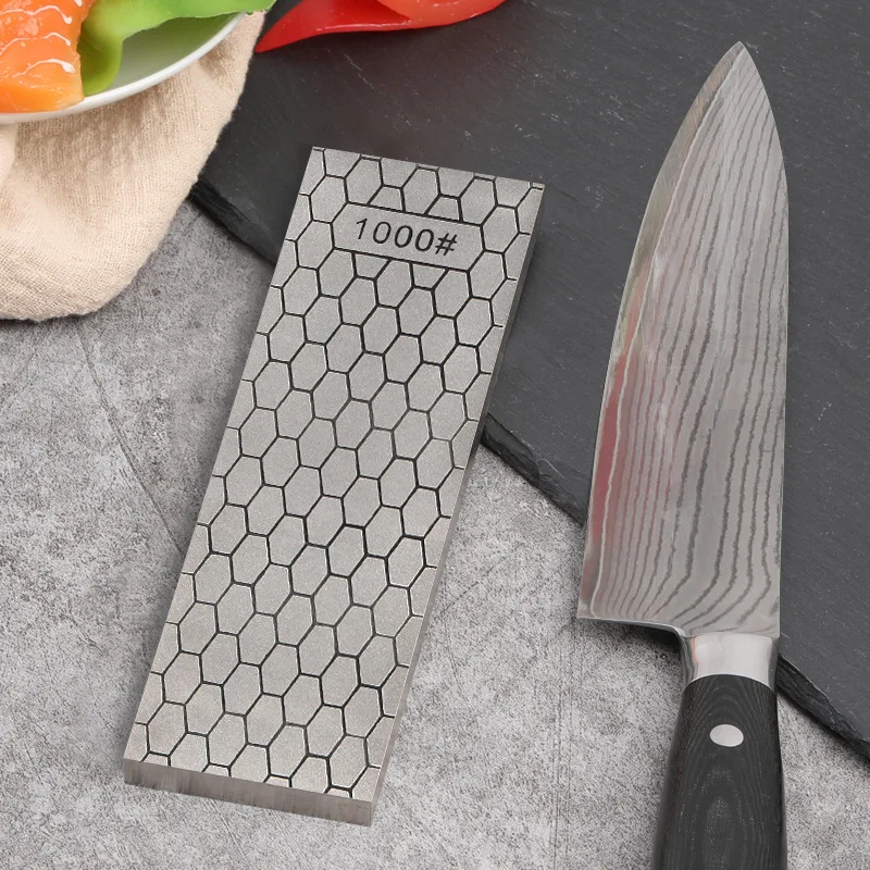 

More Wear-resistant Diamond Sharpening Stone 200*70*8mm Large Sharpening Plate Kitchen Knife Sharpener Whetstone Angle Guide Set