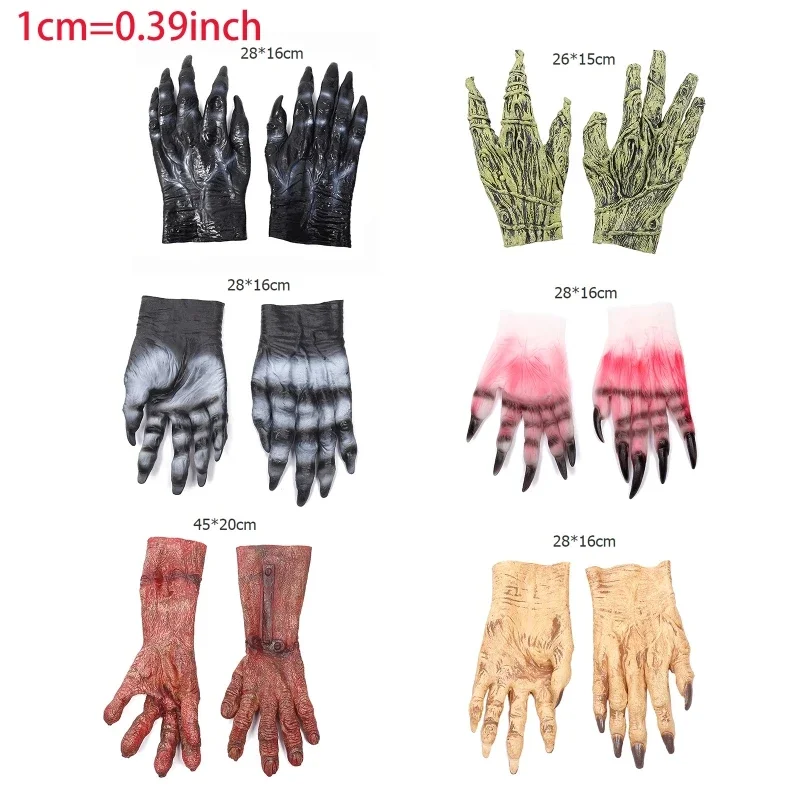 2025 هالوين مخيف الشيطان غيبوبة قفازات اليد الدموية الرعب تأثيري حلي اكسسوارات حفلة تنكرية الدعائم #6