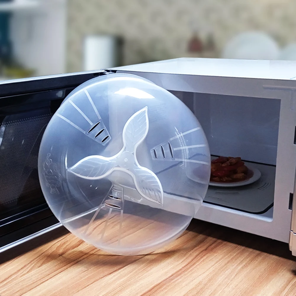 Mikrowellen-Spritzschutz-Abdeckung, groß, 30,5 cm, durchsichtiger Spritzschutz mit Griff, Lüftungsschlitzen, sicherer Kunststoff-Heizungs-Spritzschutzdeckel, spülmaschinenfest