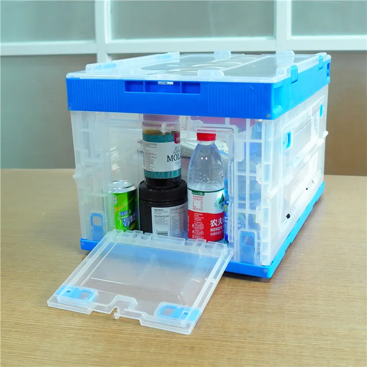 Plastic Flower Delivery Box Fancy Box Foldable Clothes Storage Stackable Moving Tote Box Bin Crate With Locking Lid