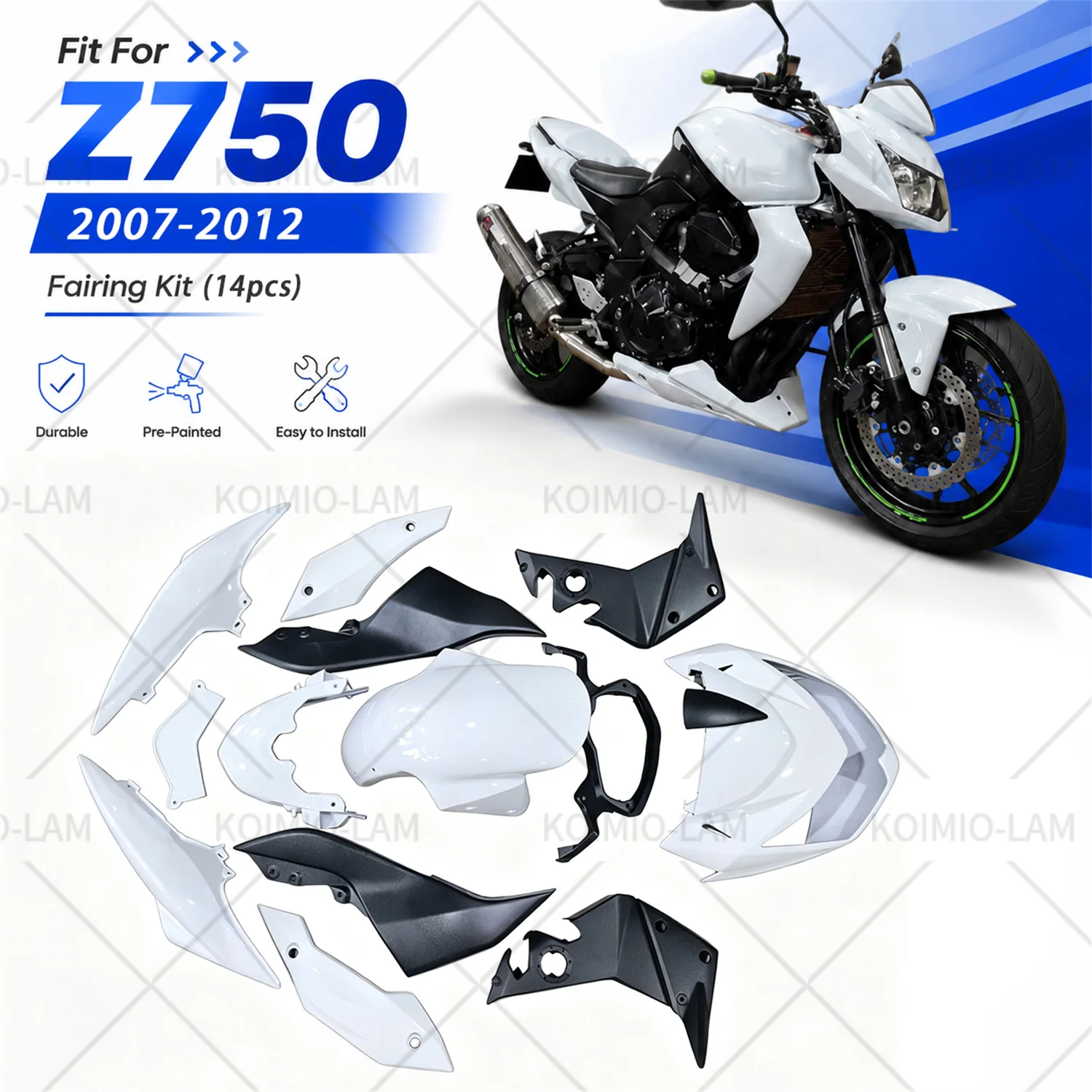 Fit For Kawasaki Z 750 2007 - 2012 Z750 Motorcycle Accessories Bodywork Fairing Bodywork Panel Kit Set 2008 2009 2010 2011