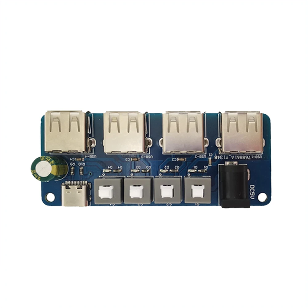 Power Expansion Module Button Control 5V Power Supply 4-way USB Distribution Board Power Supply Hub Module