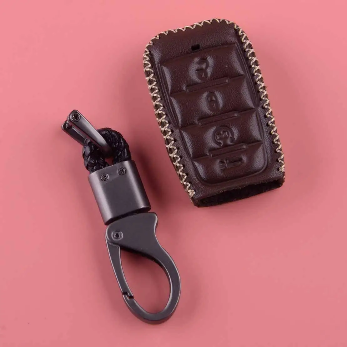 

Коричневый чехол для смарт-ключа с 4 кнопками, подходит для Dodge Ram 1500 2019-2021 гг.