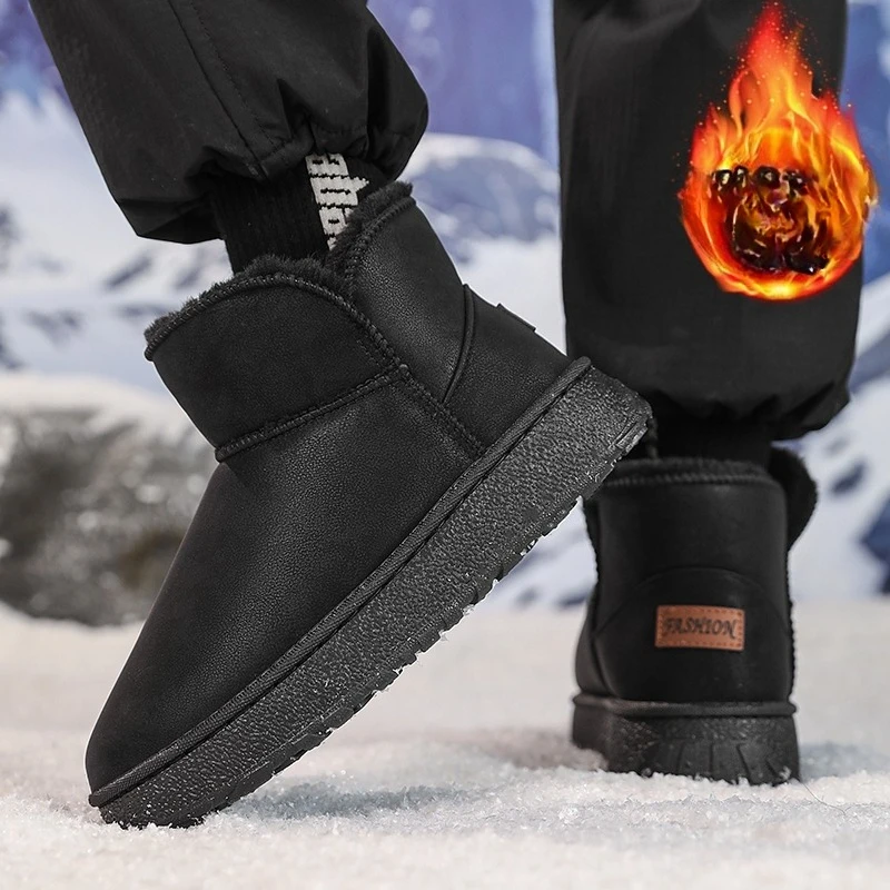 Botas de nieve para hombre, ideales para actividades al aire libre, con plataforma, para senderismo, forradas con material suave para mantener los pies calientes, botas para mujer, calzado cómodo para caminar, botines de invierno.