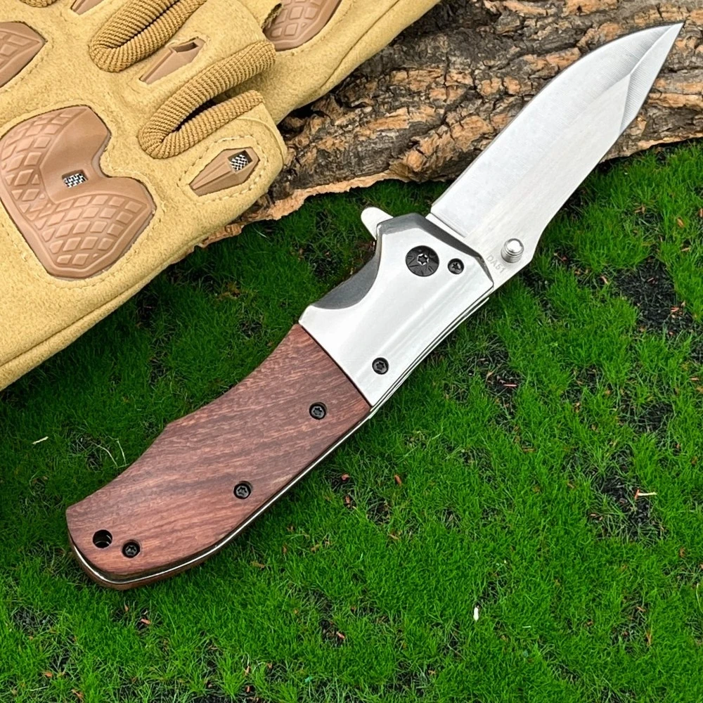 

High quality D51 handle material 420 steel walnut ；blade material 5Cr13Mov folding knife outdoor camping exquisite pocket knife