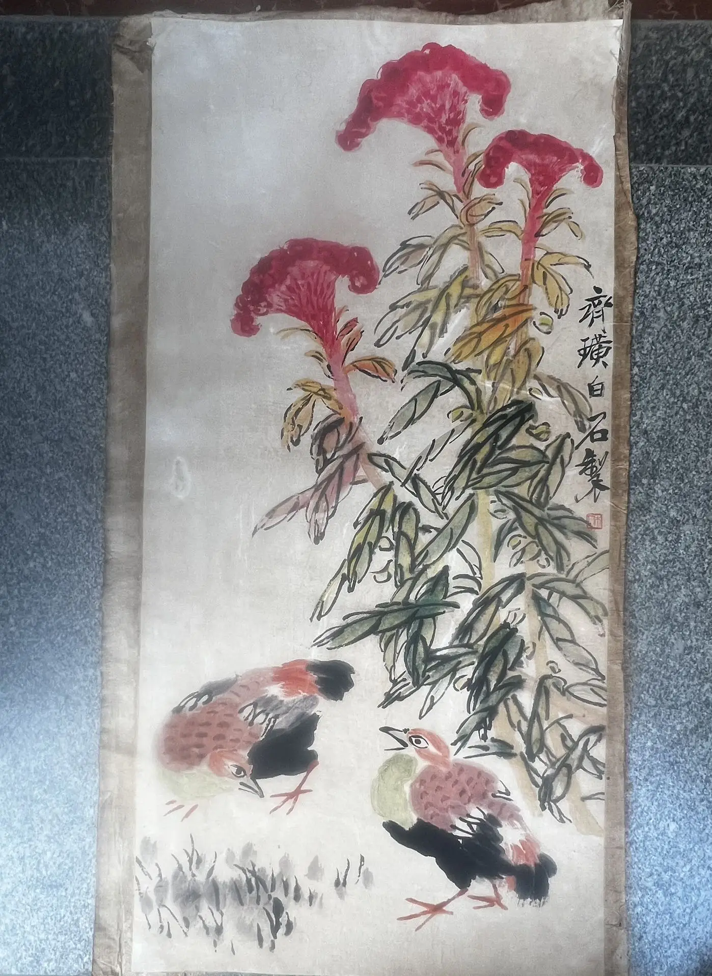 Chinese rice paper hanging painting living room wall decoration painting, Qi Baishi - auspicious as intent