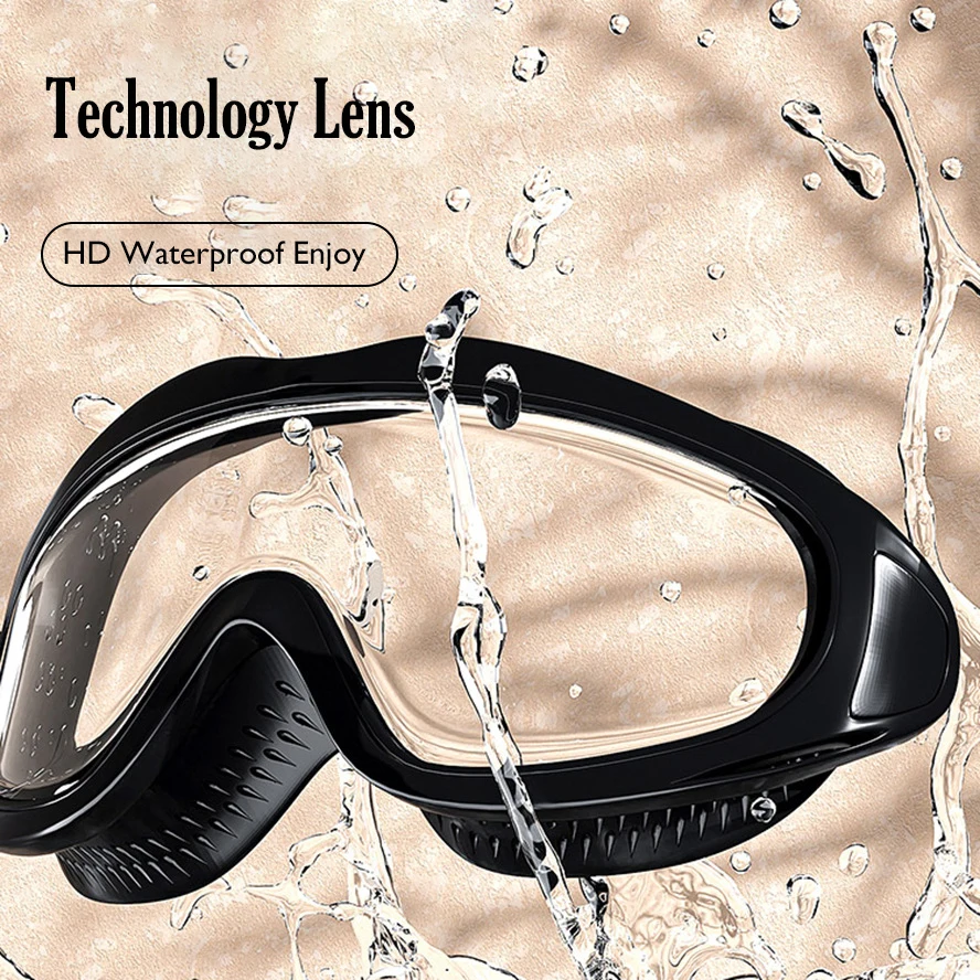 Unisex Professional Swim Eyewear HD Clear Lens Anti-Fog Leakproof Large Frame Swimming Glasses Water Sport Goggles Myopia Degree