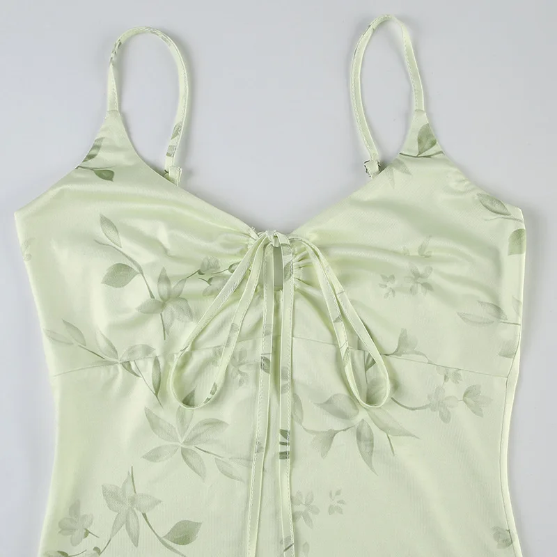 Zeyla 2025 Neo-Chinese vakantie lange jurk dames groene retro v-hals stropdas wrap zeemeermin slim fit lente outfit