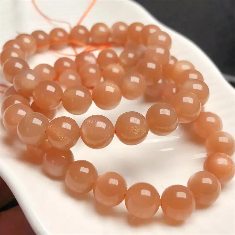 Natural Sunstone Bracelet Crystal Healing Gemstone For Women Fengshui Birthday Present Lover Gift 1pcs 9/10/12MM