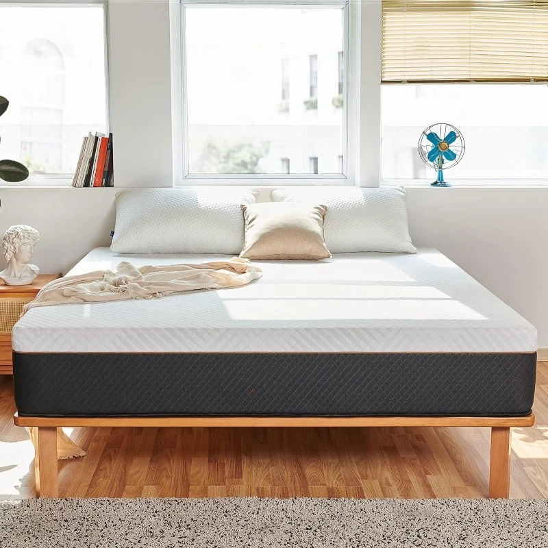 King Mattress - 10-Inch Hybrid Mattress with Individual Pocket Springs and Foam, Queen Size Bed in a Box, Breathable