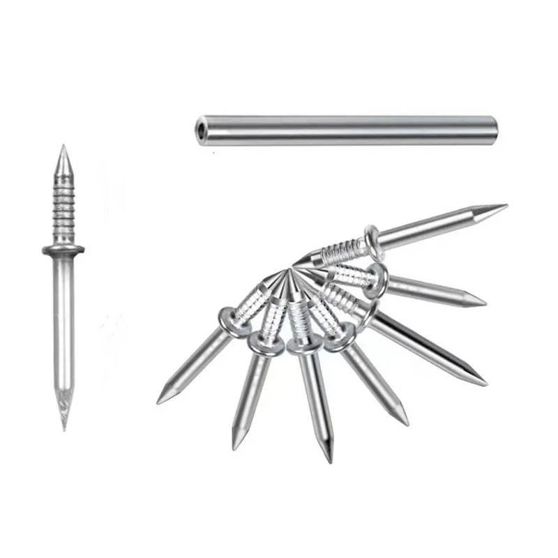 ABLQ 100 ชิ้น Double - Head รอบด้ายไม่มีรอยต่อเล็บ, รอบสายไม่มีเครื่องหมายเล็บ, ไม่มีรอยต่อเล็บแขนเครื่องมือ Sil