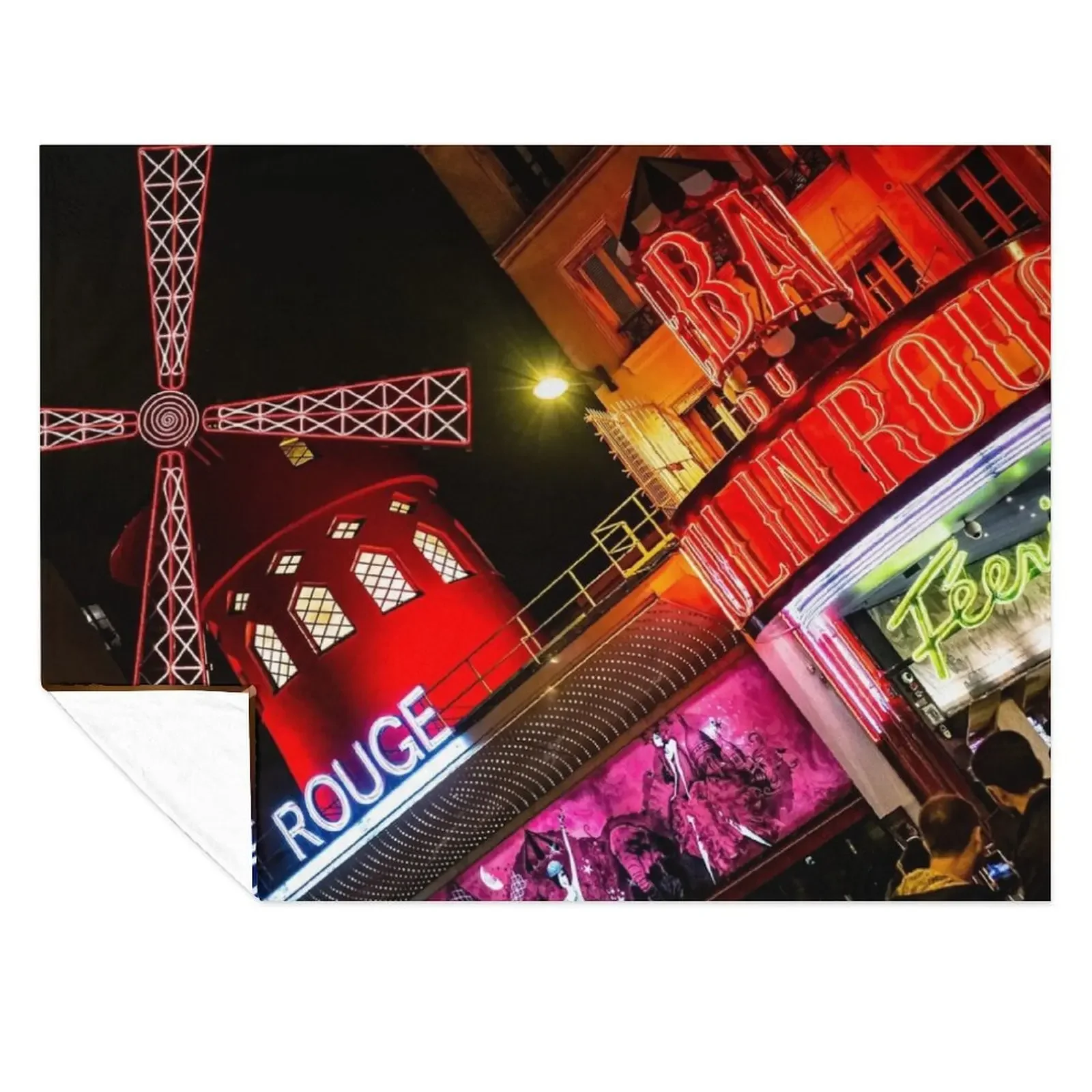 

The Moulin Rouge by Night. Paris Throw Blanket Fashion Sofas Weighted wednesday Baby Blankets