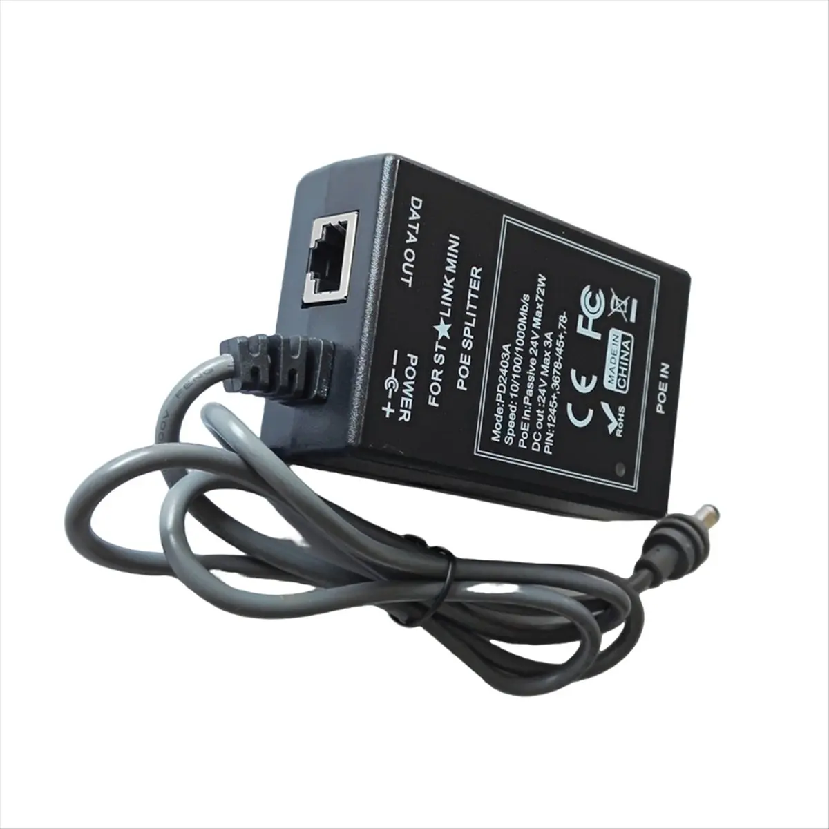 A72Z For Mini 24V DC Input POE Splitter Industrial Max 75w Output 10/100/1000Mbps