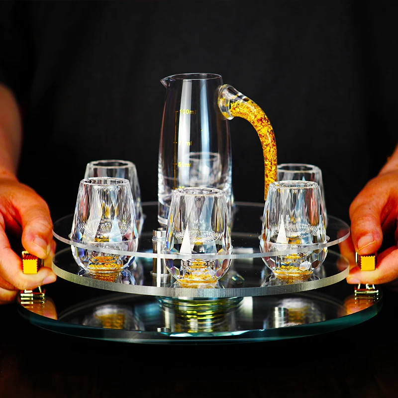 مجموعة كؤوس الخمور الكريستالية الماسية الفودكا شوت ويسكي ساكي سوجو براندي كوب شاي 15 مل - كؤوس متنوعة لنبيذ الأرواح #6