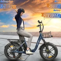 Electric Bicycle 500W Powerful Motor 36V13AH Lithium Battery Foldable City Electric Bike 20*4.0 Inch Fat Tire All Terrain E-bike