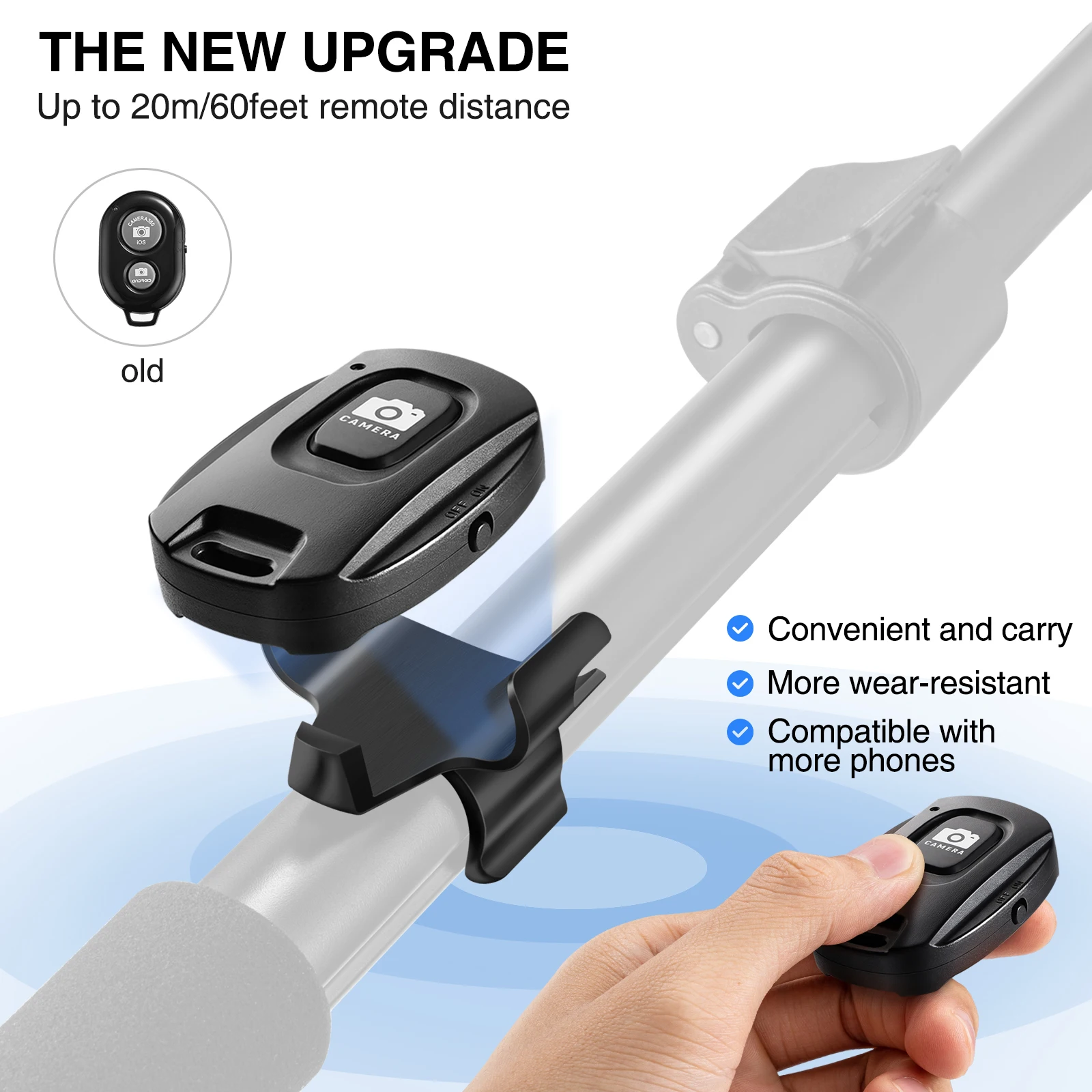 CAMOLO Bluetooth Selfie Stick Tripod Stand Portable Extended Phone Tripod with Phone Holder for iPhone/Samsung/Huawei Xiaomi