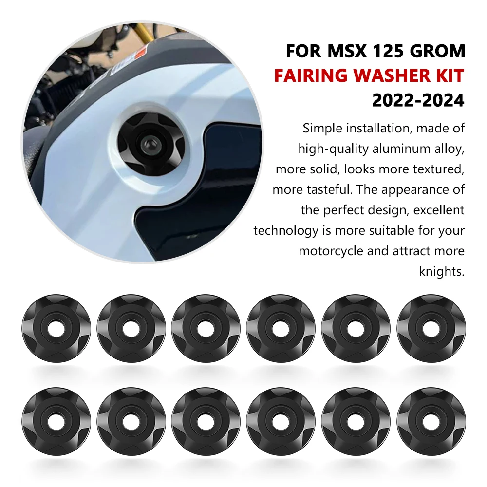 For Motorcycle Accessories Fairing Washers Kit Screw Side Panel Garnish Washers Grom MSX125 MSX 125 2024 2023 2022