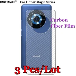 3 Pcs/Lot For Honor Magic6 Magic 6 5 4 Pro Plus Lite 3D Non-slip Carbon Fiber Back Film Screen Protector Protective Sticker