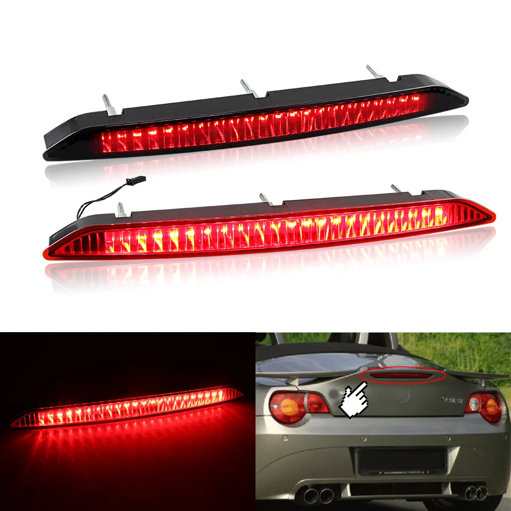 

1PC LED 3rd Brake Light High Level Stop Lamp Car Assembly Rear Taillight for BMW Z4 E85 2003-2008 OEM#63256917378 Red Black Lens