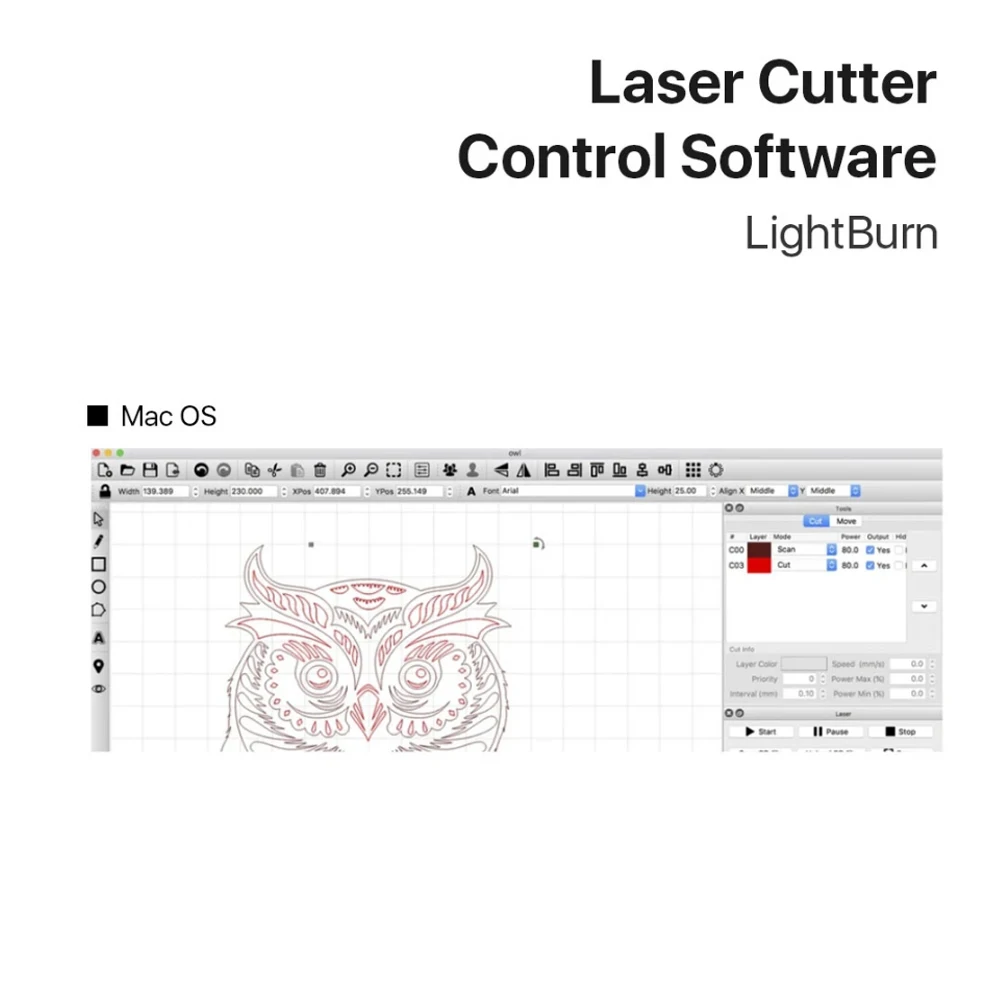 LightBurn Gcode License Key For All Brands Of Laser Engraving Cutting Machine Support Mac Windows System Aufero Ortur