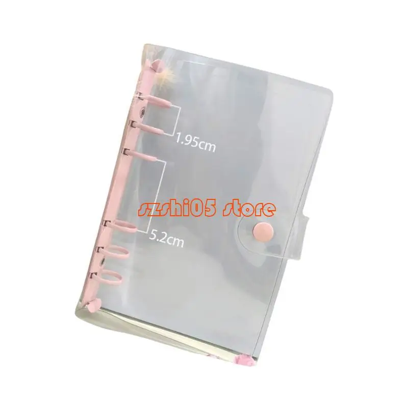 

781E A 6 Clear Budget Binder Refillable Planner Binder 6 Rings Binder Round Rings Binder Cover for Refillable Notebook
