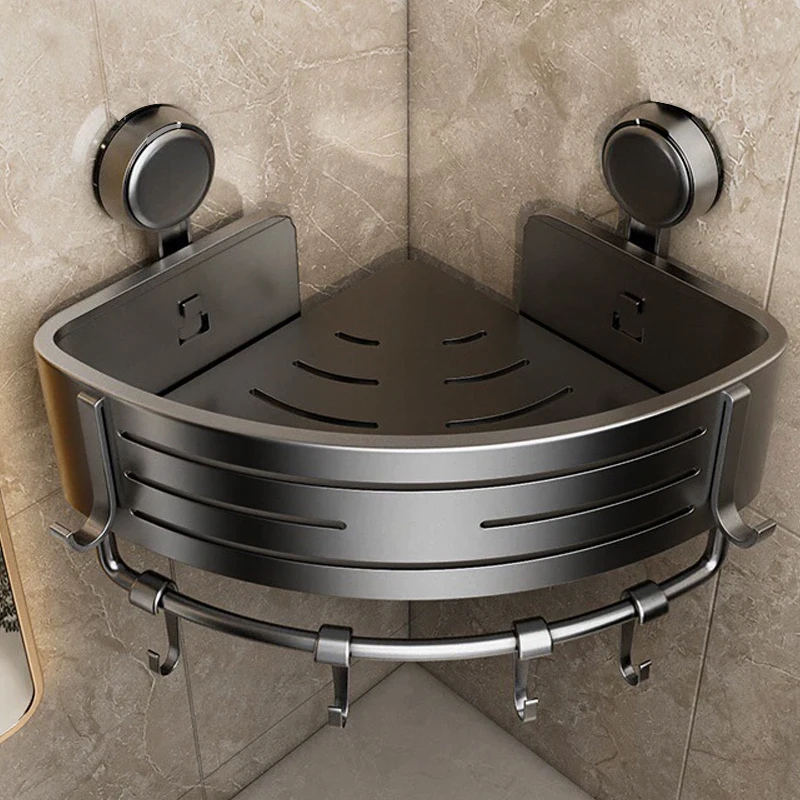 Badezimmer-Saughalterungsregal, bohrfreie Wandmontage für Toilette, Duschgel-Dreieckskorb, Küchenaufbewahrung