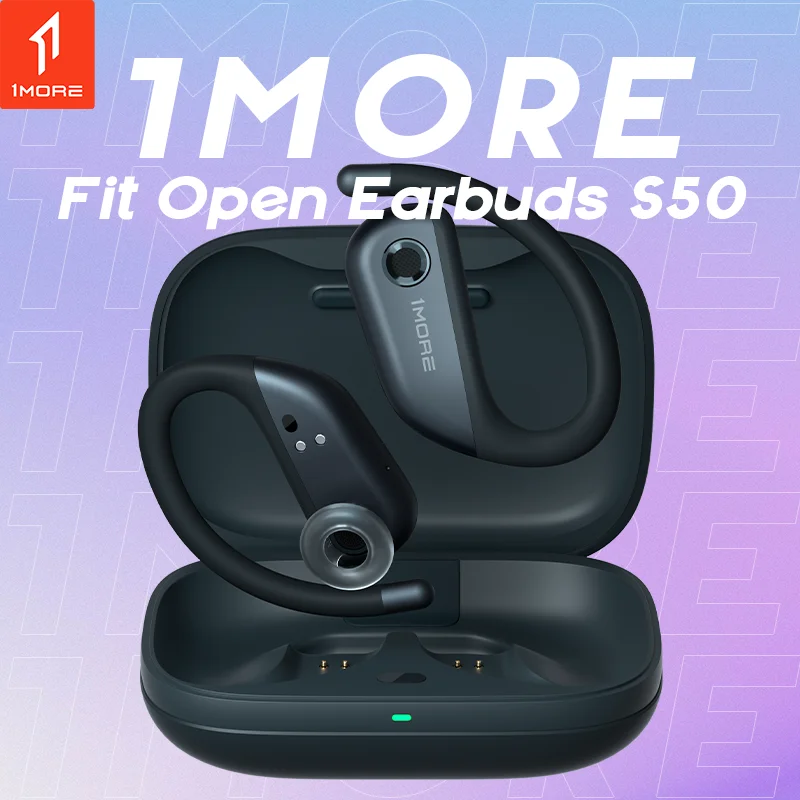 

1MORE FIT OWS Наушники Open Air Earbuds S50 Беспроводная связь Bluetooth 5.3, Драйвер DLC, 38 часов воспроизведения, 11 часов ушных раковин, защита от воды IPX7, 4 микрофона DNN, акустическая магнитная система Tesla
