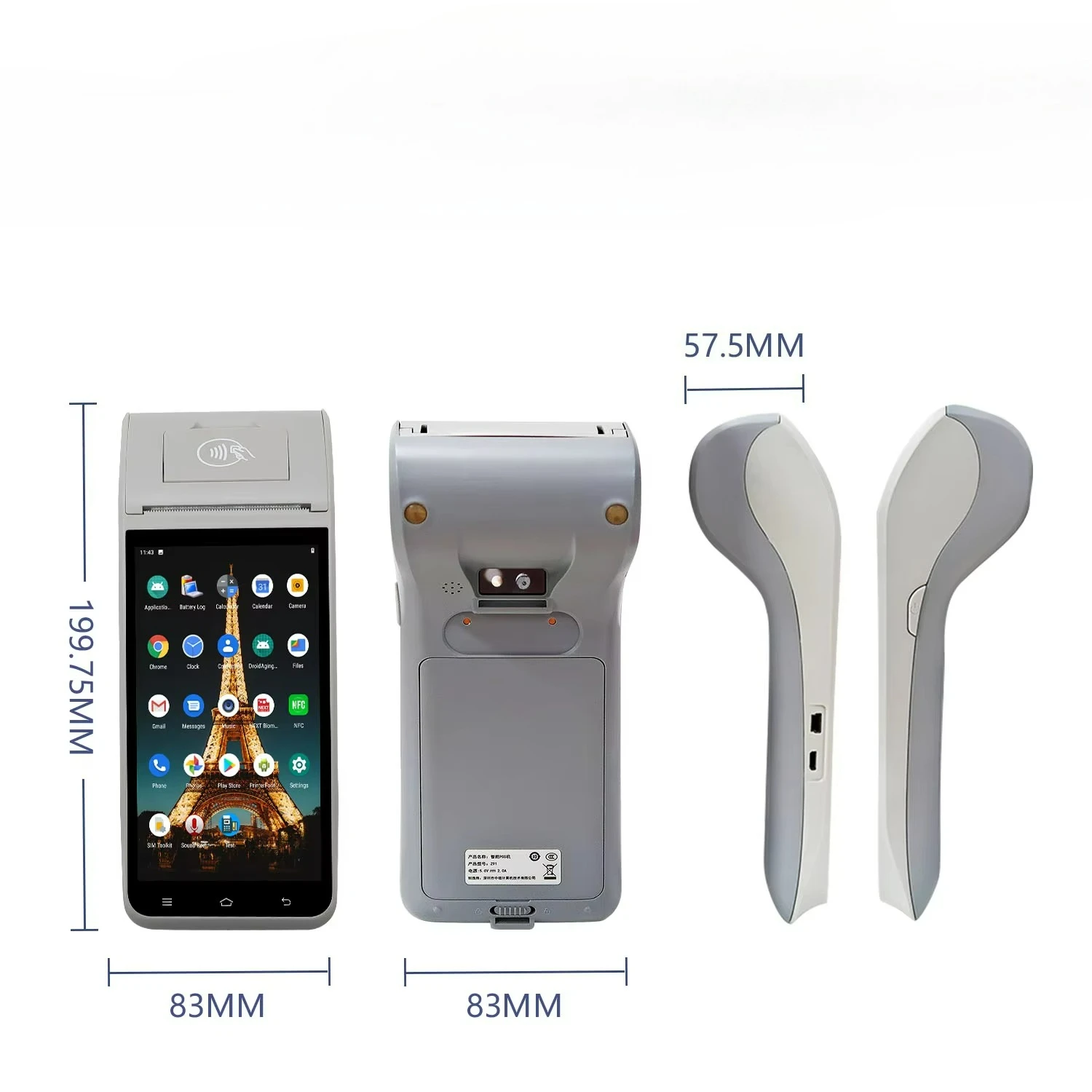 Hot Selling Z91 5.5 Inch 4G Android Handheld RFID POS Terminal With Printer And Android NFC Reader