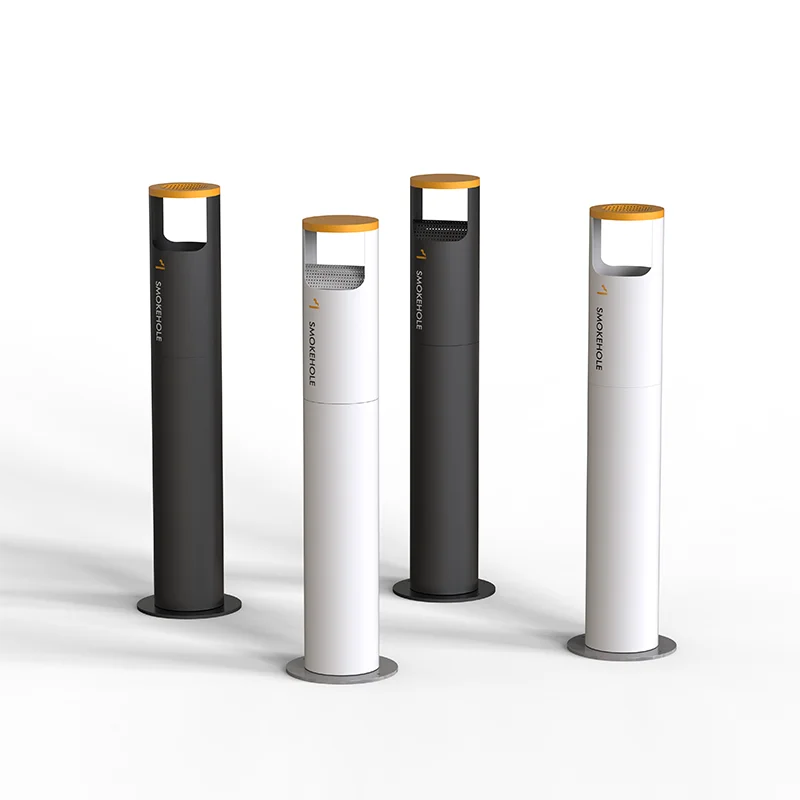 

Outdoor vertical smoke extinguisher, large stainless steel cigarette butt column, shopping mall smoking area ashtray cigarette