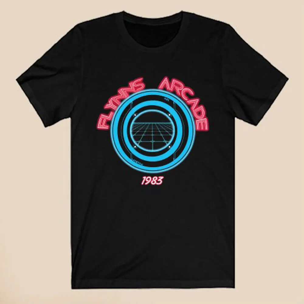 Flynn's Arcade Tron Retro 80s Gaming Movie Men's Black T-Shirt Size S-5XL