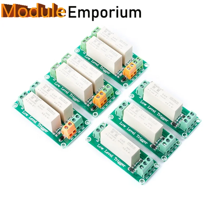 2 Channel 5V 12V 24V DC Control Single Phase Device Low Level Trigger Solid State Relay Module