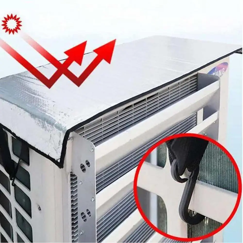 Air Conditioner Outdoor Unit Cover Aluminum Foil Condenser Dust Cover Waterproof Dust Proof Insulation Cover Air Conditioning