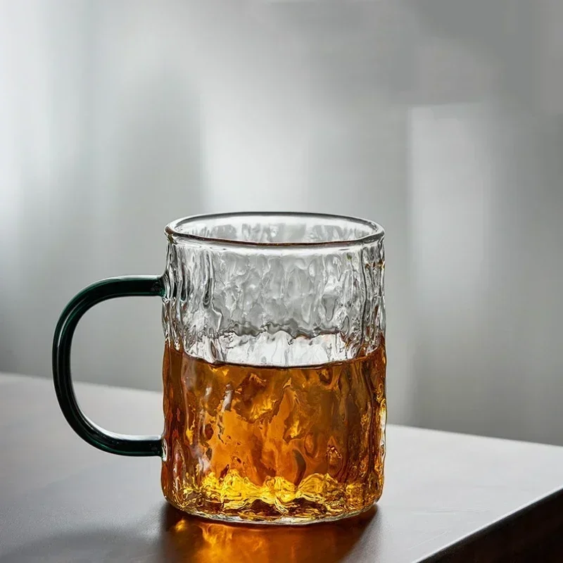 

Glass Cup Glacier Glass Heatproof Drinking Glasses Cocktail Glass with Handle Clear Home Juice Milk Cup Summer Cool Glasses