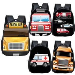 Cartoon School Bus Ambulância Mochila Crianças para 2-4 Anos de Idade Police Car School Bags Crianças Kindergarten Toddler Bag Bookbags