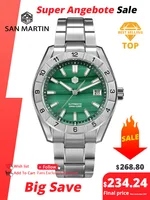 San Martin nuevo 42mm esfera de piedras preciosas de pavo real NH35 reloj de lujo para hombres zafiro mecánico automático 100M impermeable luminoso SN0130
