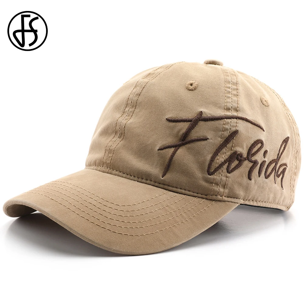 

FS 2025 Summer Streetwear Baseball Hat For Women Retro Embroidery Letters Curved Brim Men Cap Unisex Cotton Outdoor Fashion Hats