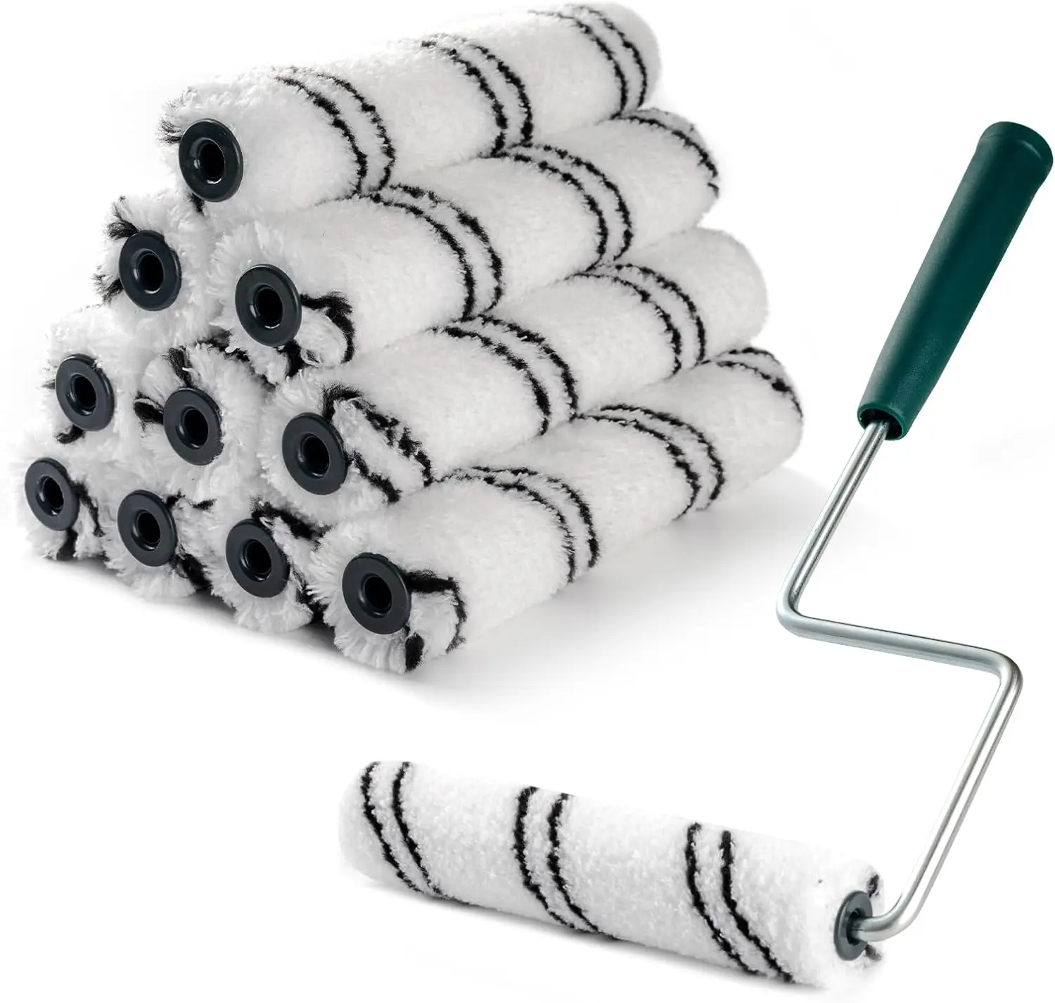 

Набор из 10 штук: 6-дюймовые валики из микрофибры с антикоррозийной рамкой для гладкой покраски стен и мебели