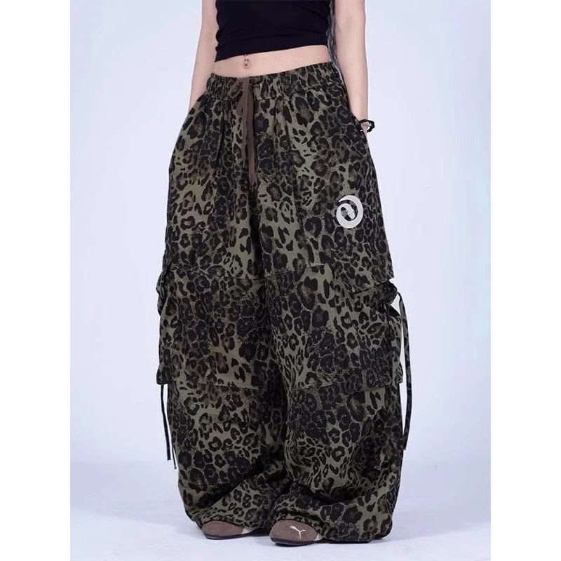 Pantalon de travail ample imprimé serpent rétro américain, beau Hip-hop de rue, nouvelle collection été, danse de rue, sport