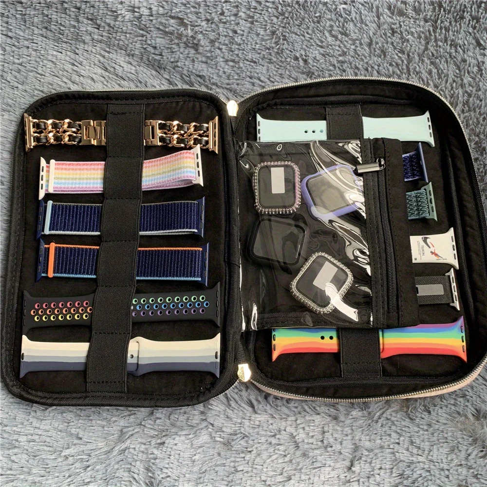 Nylon Watch Band Organizer Case Watch Band Case for Apple Watch Band Travel  Portable Organizer Bag for Iwatch Wristband