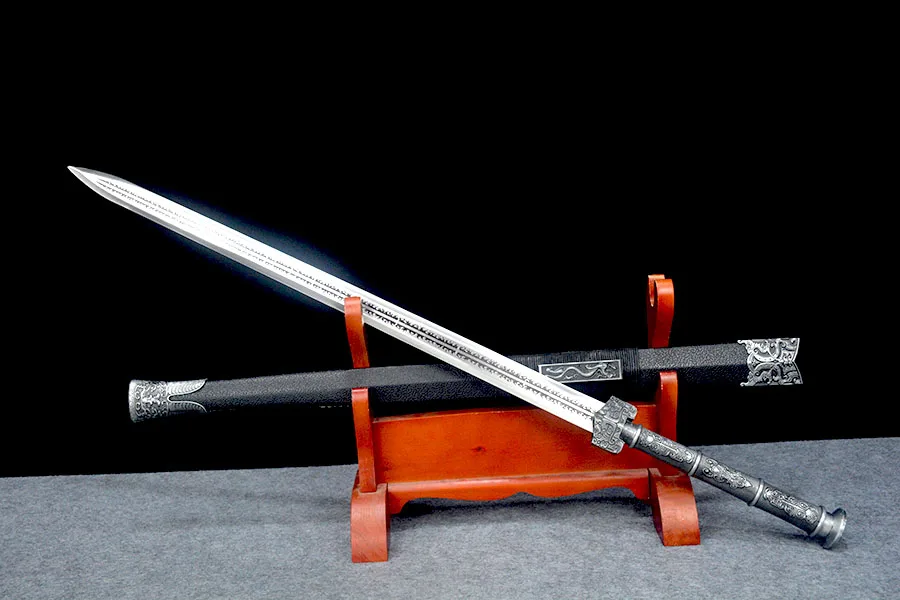 96 سنتيمتر السيف المشتعل القرون الوسطى كاتانا معركة إعداد كامل تانغ الفولاذ المقاوم للصدأ حافة قطع النينجا الحقيقية الصلب الكونغ فو القتالية Ar #2