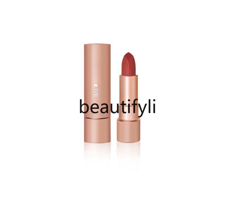 

Pink velvet mist color lipstick peach bean paste wood rose gold flash red pear color small pink stick lip glaze matte